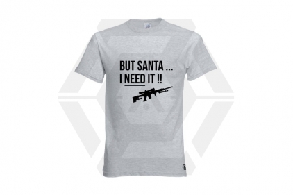 ZO Combat Junkie Christmas T-Shirt 'Santa I NEED It Sniper' (Light Grey) - Size Extra Large - &copy; Copyright Zero One Airsoft