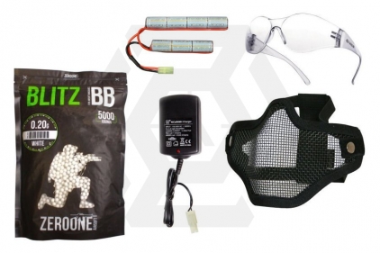 ZO 8.4v 1600mAh NiMh Nunchuck Battery Starter Pack (Bundle) © Copyright Zero One Airsoft