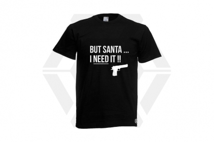 ZO Combat Junkie Christmas T-Shirt "Santa I NEED It Pistol" (Black) - Size 2XL - © Copyright Zero One Airsoft