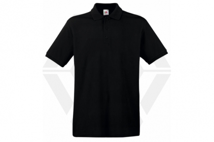 Fruit Of The Loom Premium Polo T-Shirt (Black) - Size 2XL - © Copyright Zero One Airsoft