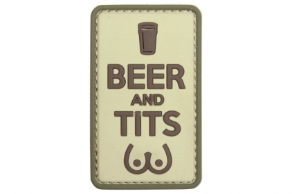 101 Inc PVC Velcro Patch "Beer & Tits" (Brown) - © Copyright Zero One Airsoft