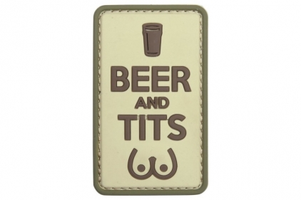 101 Inc PVC Velcro Patch "Beer & Tits" (Brown) - &copy; Copyright Zero One Airsoft