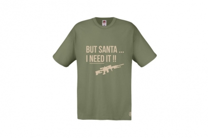 ZO Combat Junkie Christmas T-Shirt 'Santa I NEED It Sniper' (Olive) - Size Extra Large &copy; Copyright Zero One Airsoft