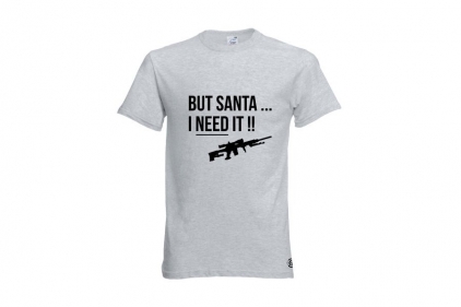 ZO Combat Junkie Christmas T-Shirt "Santa I NEED It Sniper" (Light Grey) - Size 2XL &copy; Copyright Zero One Airsoft