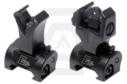G&G 20mm RIS Flip-Up Front & Rear Sight Set (Black) - © Copyright Zero One Airsoft