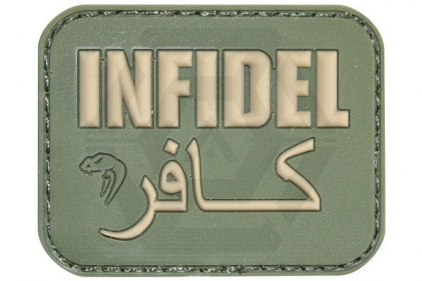 Viper Velcro PVC Morale Patch "Infidel" (Olive) - &copy; Copyright Zero One Airsoft