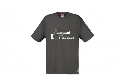 ZO Combat Junkie T-Shirt 'Like Airsoft' (Grey) - Size Small - © Copyright Zero One Airsoft
