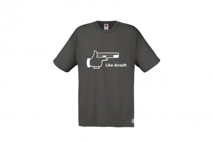 ZO Combat Junkie T-Shirt 'Like Airsoft' (Grey) - Size Small - &copy; Copyright Zero One Airsoft