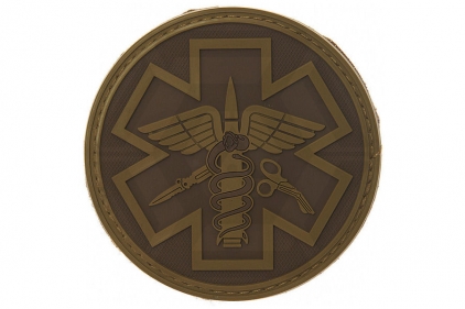 101 Inc PVC Velcro Patch "Paramedic" (Dark Earth) - &copy; Copyright Zero One Airsoft