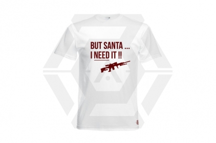 ZO Combat Junkie Christmas T-Shirt 'Santa I NEED It Sniper' (White) - Size Medium - &copy; Copyright Zero One Airsoft