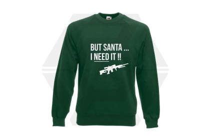 ZO Combat Junkie Christmas Jumper 'Santa I NEED It Sniper' (Green) - Size Extra Large - &copy; Copyright Zero One Airsoft