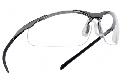 Bollé Glasses Contour with Brushed Frame and Clear Lens - © Copyright Zero One Airsoft