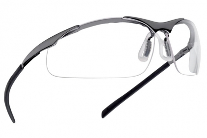 Bollé Glasses Contour with Brushed Frame & Clear Lens - &copy; Copyright Zero One Airsoft