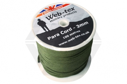 Web-Tex 100m ParaCord Reel (Olive) - &copy; Copyright Zero One Airsoft
