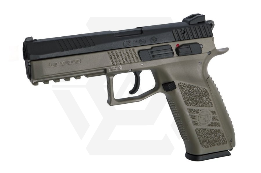 ASG GBB/CO2BB CZ P-09 with Metal Slide & Carry Case (Black/Dark Earth) - Main Image © Copyright Zero One Airsoft