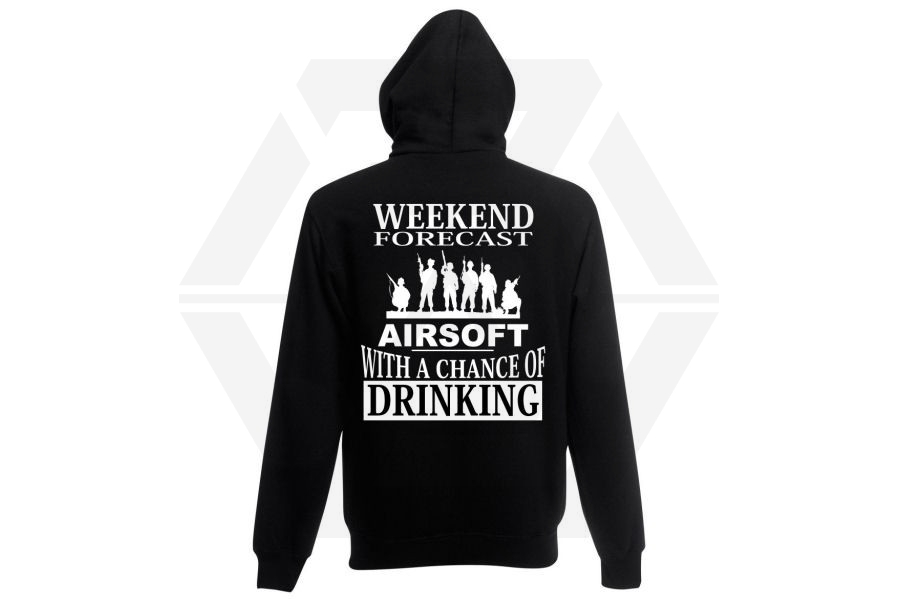 ZO Combat Junkie Hoodie 'Weekend Forecast' (Black) - Size Small - Main Image © Copyright Zero One Airsoft