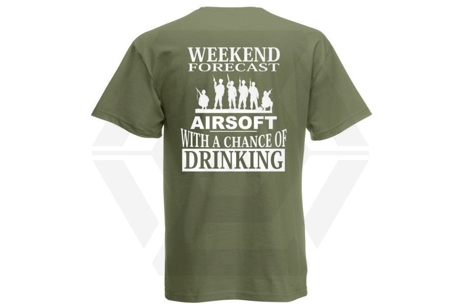 ZO Combat Junkie T-Shirt 'Weekend Forecast' (Olive) - Size Small - Main Image © Copyright Zero One Airsoft