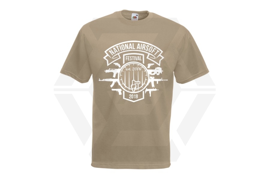 ZO Combat Junkie Special Edition NAF 2018 'Est. 2006' T-Shirt (Tan) - Main Image © Copyright Zero One Airsoft
