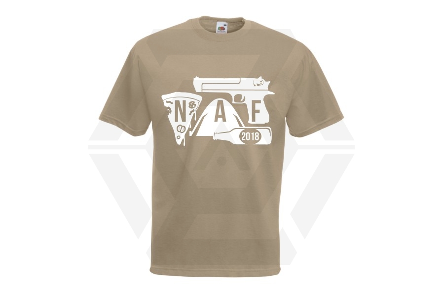 ZO Combat Junkie Special Edition NAF 2018 'Airsoft Festival' T-Shirt (Tan) - Main Image © Copyright Zero One Airsoft