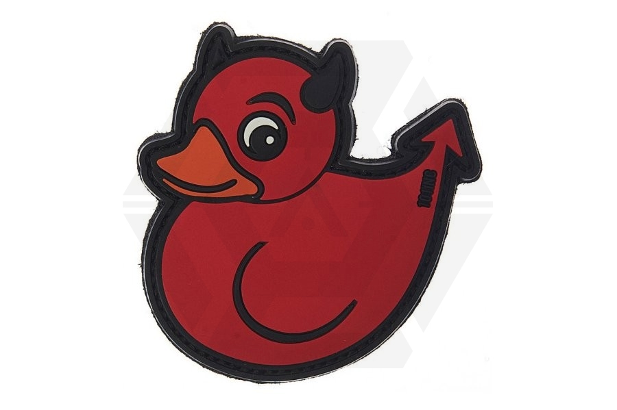 101 Inc PVC Velcro Patch "Devil Duck" (Red) - Main Image © Copyright Zero One Airsoft