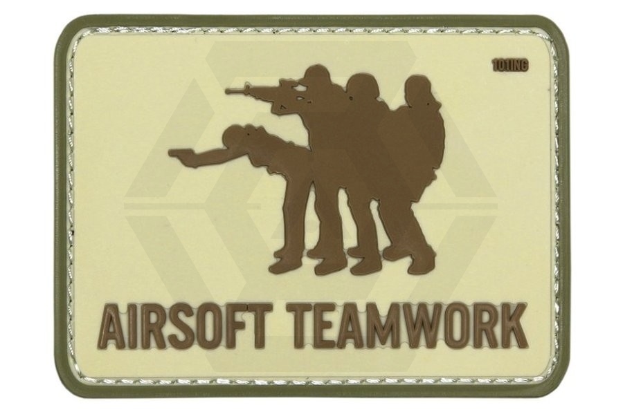 101 Inc PVC Velcro Patch "Airsoft Teamwork" - Main Image © Copyright Zero One Airsoft