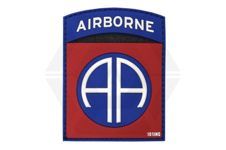 101 Inc PVC Velcro Patch &quot82nd Airborne" (Red) - Main Image © Copyright Zero One Airsoft