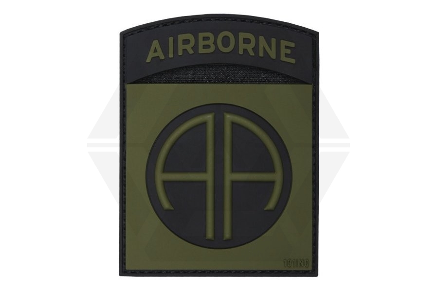 101 Inc PVC Velcro Patch &quot82nd Airborne" (Olive) - Main Image © Copyright Zero One Airsoft