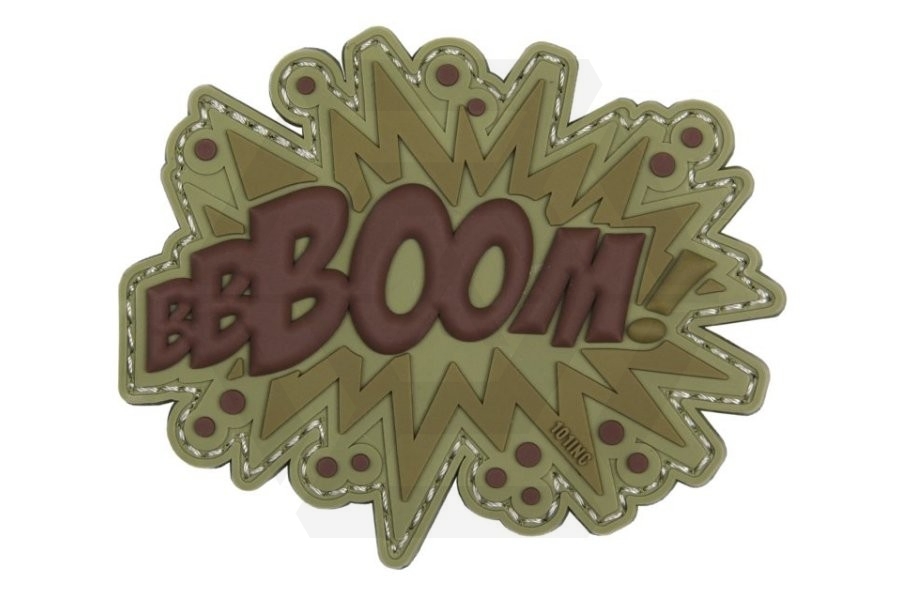 101 Inc PVC Velcro Patch "Boom!" (Brown) - Main Image © Copyright Zero One Airsoft