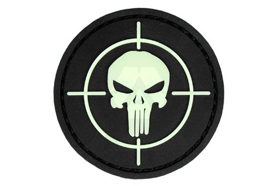 101 Inc PVC Velcro Patch "Punisher Sight" (Glow in the Dark) - Main Image © Copyright Zero One Airsoft