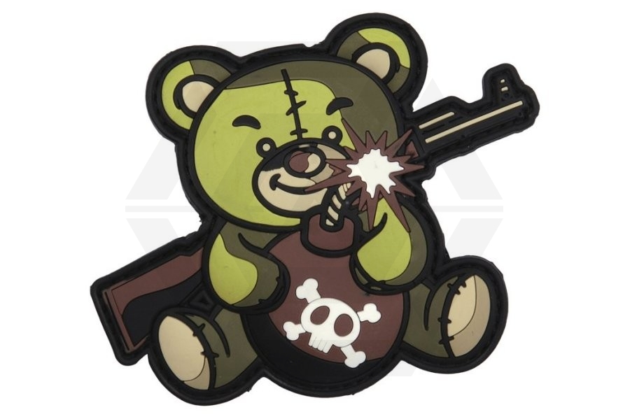 101 Inc PVC Velcro Patch &quotTerror Teddy" (Olive) - Main Image © Copyright Zero One Airsoft