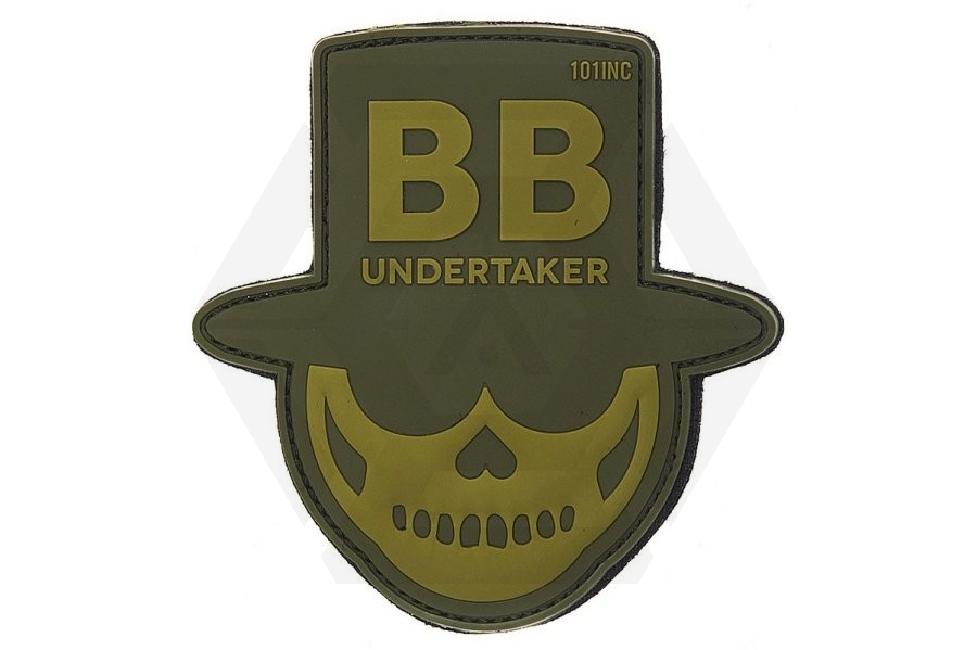 101 Inc PVC Velcro Patch &quotBB Undertaker" (Olive) - Main Image © Copyright Zero One Airsoft