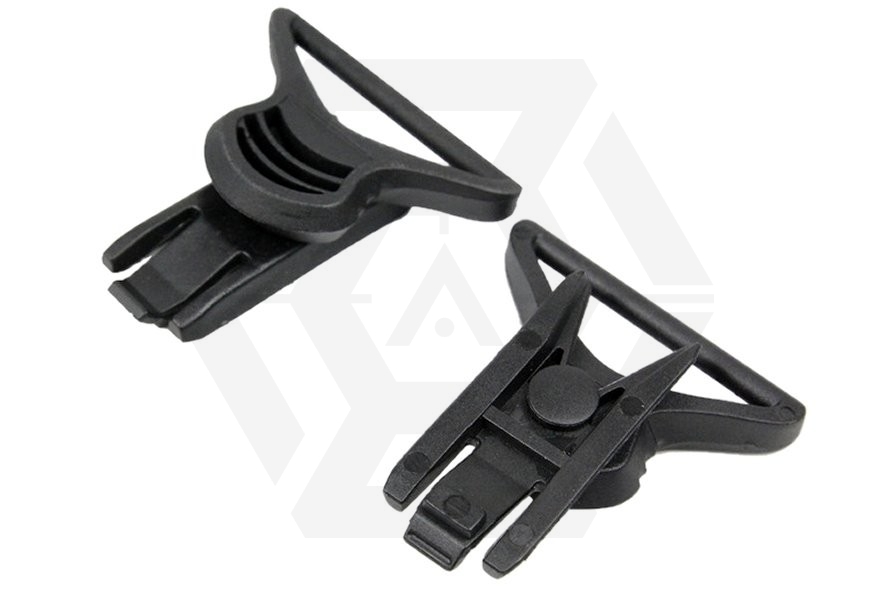FMA Helmet Swivel Clips for Goggle & Mask Straps (Black) - Main Image © Copyright Zero One Airsoft