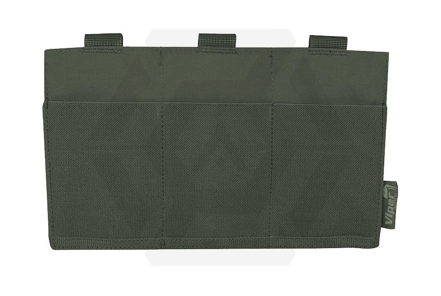 Viper MOLLE Elastic Triple M4 Mag Pouch (Olive) - Main Image © Copyright Zero One Airsoft
