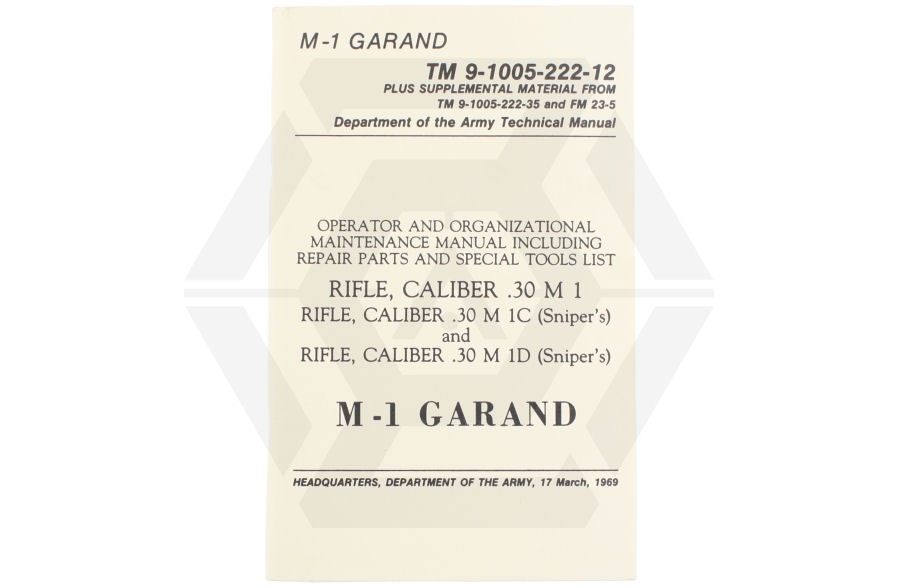 U.S Army M1 Garand Technical Manual - Main Image © Copyright Zero One Airsoft