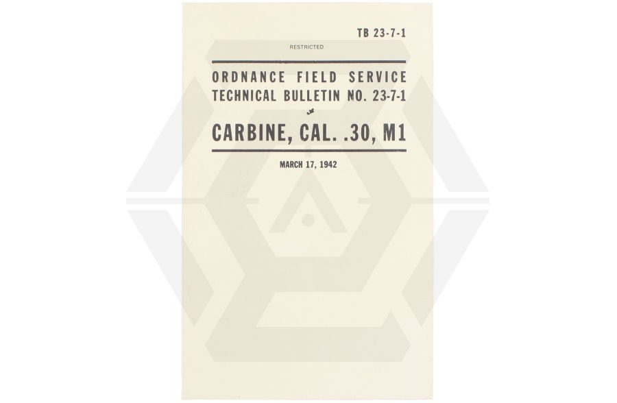 U.S. Army Cal. .30 Carbine M1 Technical Bulletin - Main Image © Copyright Zero One Airsoft