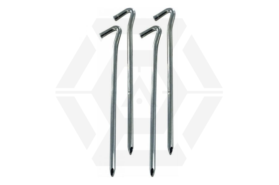 Highlander 9" Heavy Duty Wire Steel Pegs (Pack of 4) - Main Image © Copyright Zero One Airsoft