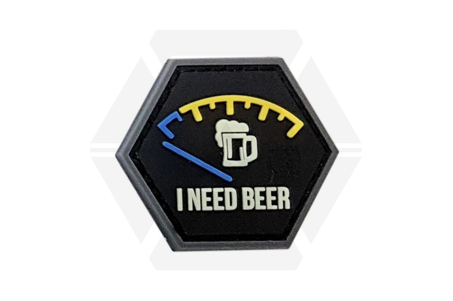 JTG I Need Beer PVC Patch (Glow) - Main Image © Copyright Zero One Airsoft