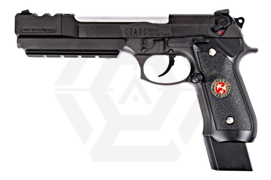 WE GBB M92 BioHazard Extended (Black) - Main Image © Copyright Zero One Airsoft