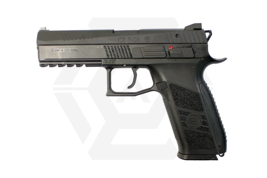 ASG GBB CZ P-09 with Metal Slide & Carry Case (Black) - Main Image © Copyright Zero One Airsoft