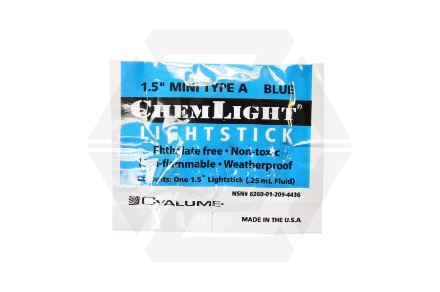Cyalume 1.5" 4 Hour Mini Lightstick (Blue) - Main Image © Copyright Zero One Airsoft