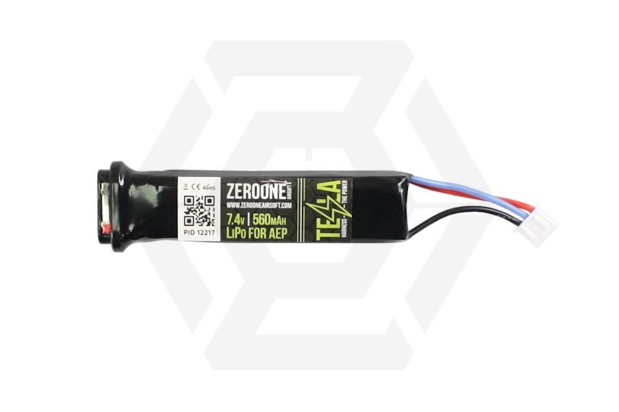 ZO Tesla 7.4v 560mAh LiPo AEP Battery - Main Image © Copyright Zero One Airsoft