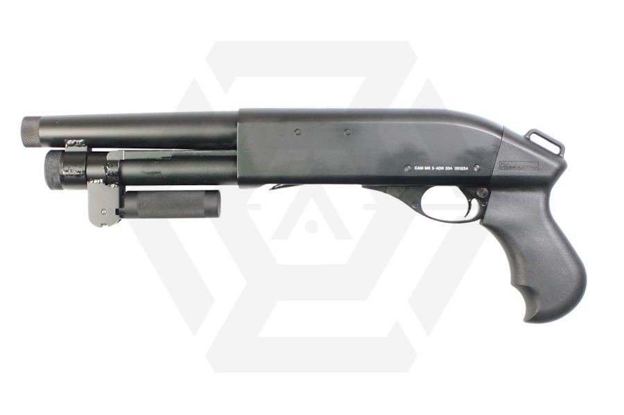 APS CO2 CAM870 MKIII 'Breacher' AOW Shotgun (Black) - Main Image © Copyright Zero One Airsoft