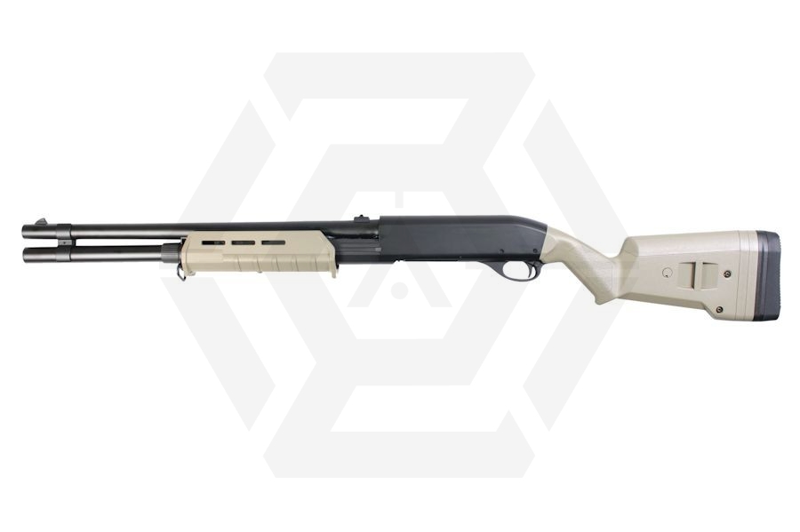 CYMA Spring CM355LM Shotgun Full Metal (Black & Tan) - Main Image © Copyright Zero One Airsoft