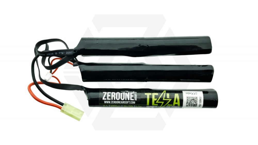ZO Tesla Battery 11.1v 5000mAh 15C Li-Ion MAX (Triplet) - Main Image © Copyright Zero One Airsoft