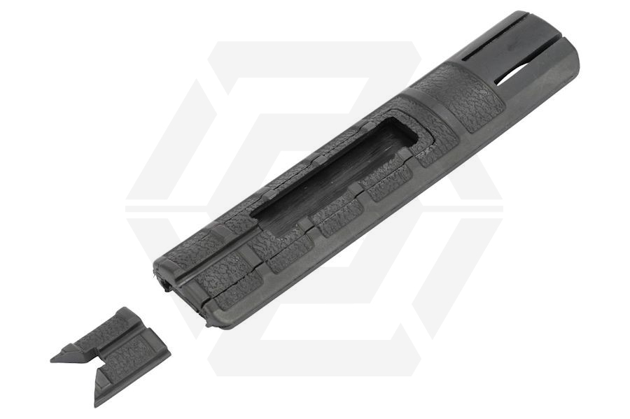 Element Polymer Ribbed Rail Cover Panel with Switch Pocket (Black) - Main Image © Copyright Zero One Airsoft