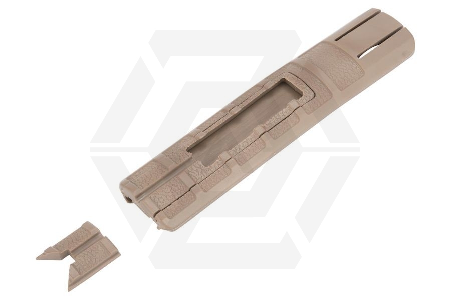 Element Polymer Ribbed Rail Cover Panel with Switch Pocket (Tan) - Main Image © Copyright Zero One Airsoft