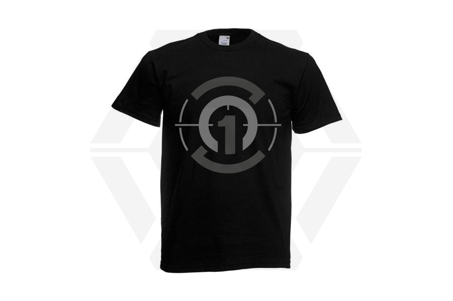 ZO Combat Junkie T-Shirt 'Subdued Zero One Logo' (Black) - Size Small - Main Image © Copyright Zero One Airsoft