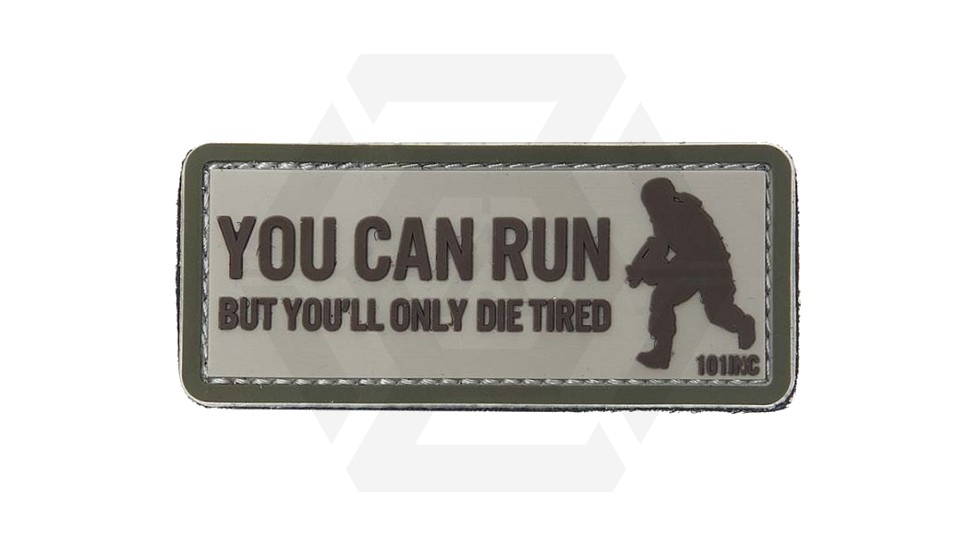 101 Inc PVC Velcro Patch &quotYou Can Run" - Main Image © Copyright Zero One Airsoft