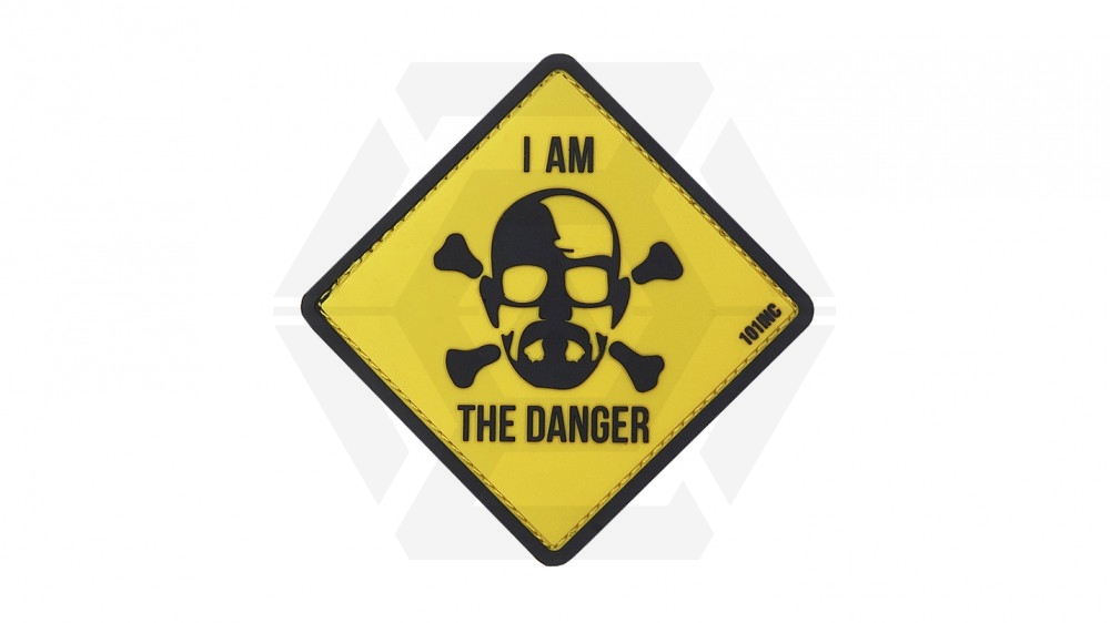 101 Inc PVC Velcro Patch "I Am The Danger" (Yellow) - Main Image © Copyright Zero One Airsoft