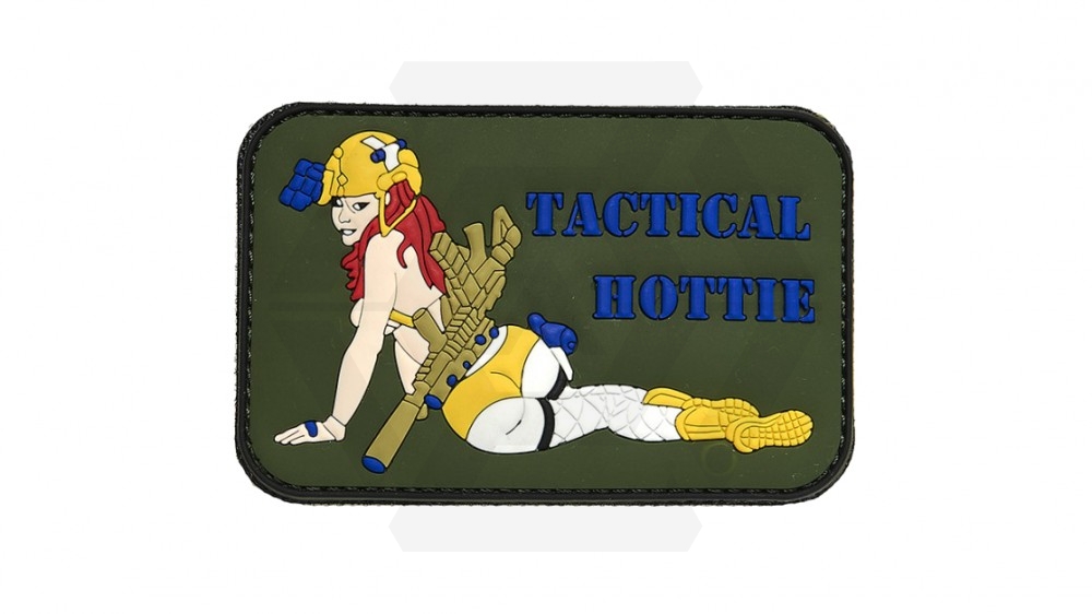 101 Inc PVC Velcro Patch "Tactical Hottie" (Olive) - Main Image © Copyright Zero One Airsoft